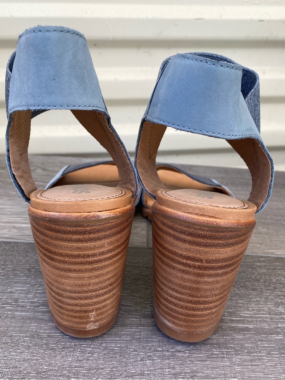 SOREL Nadia Blue Elastic Slingback Block Heel Sandals Women’s Size 10 - Picture 14 of 14